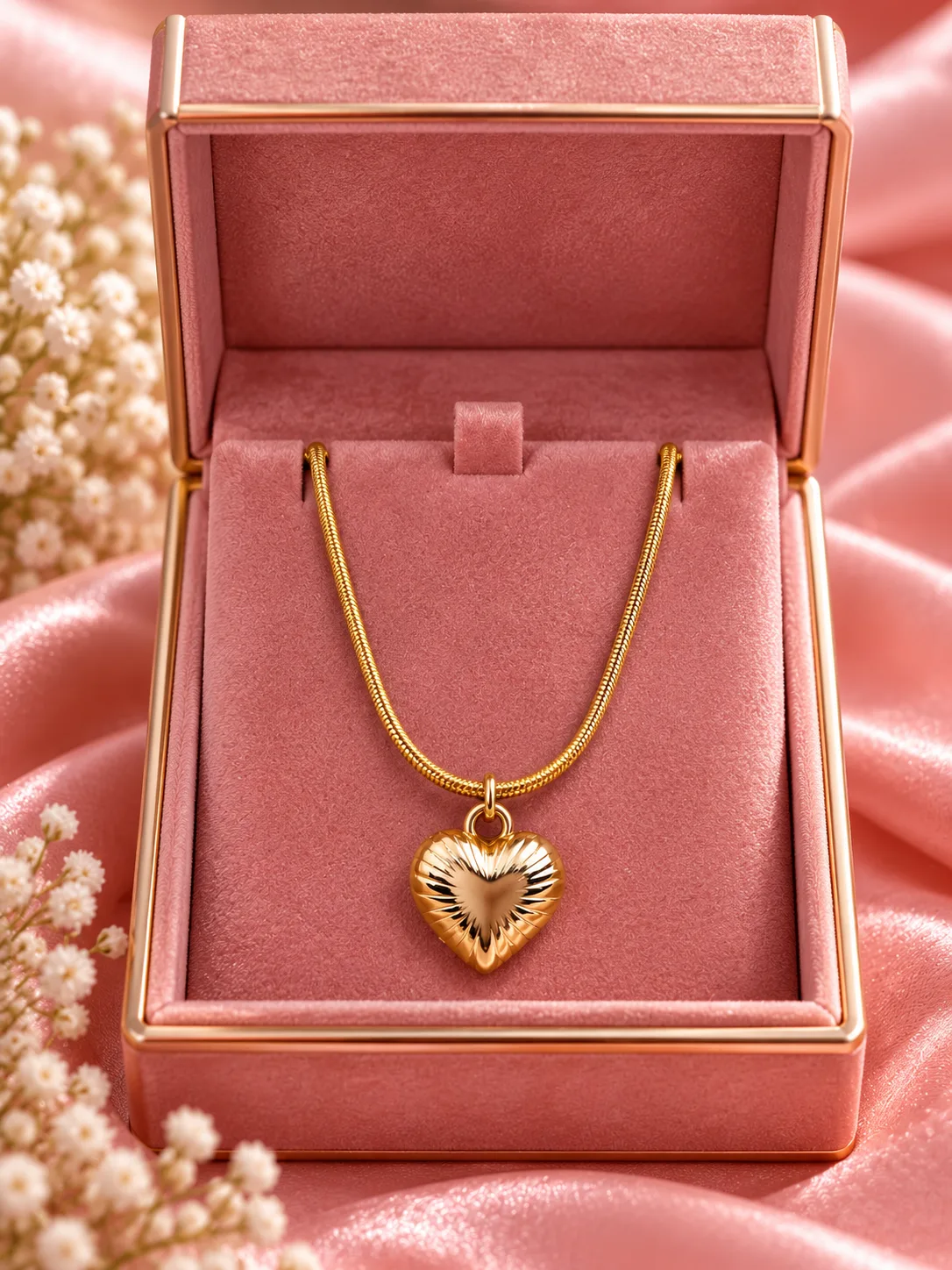 Golden Heart Pendant Set
