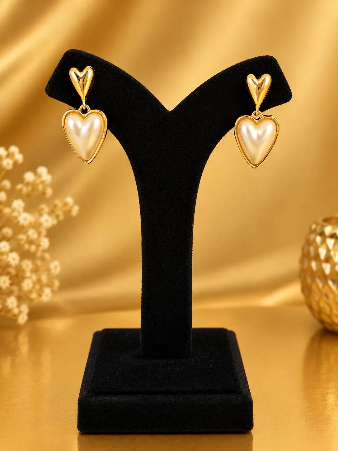 Pearl Heart Earrings