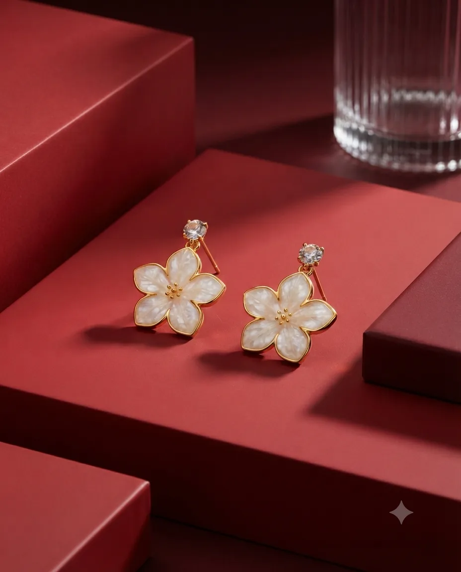Pearl Petal Earrings